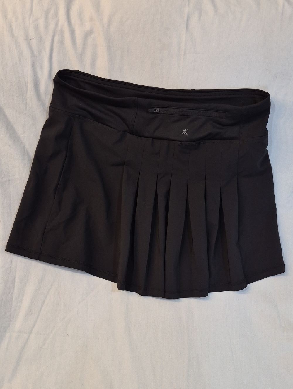 Kyodan Black Pleated Skater Tennis Skirt with Zip Pocket